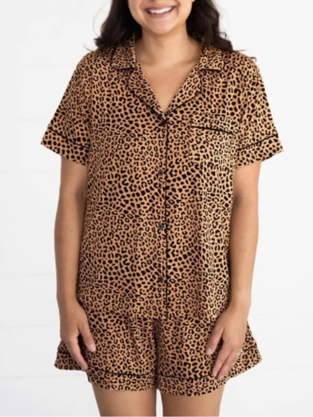 Little Sleepies bamboo Classic Leopard, Print Short Pajama Set, XL